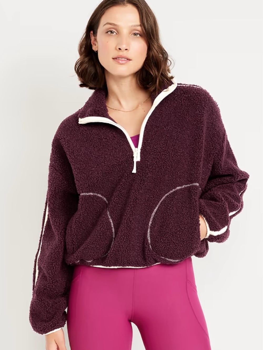 Old Navy Loose Sherpa Quarter-Zip Pullover